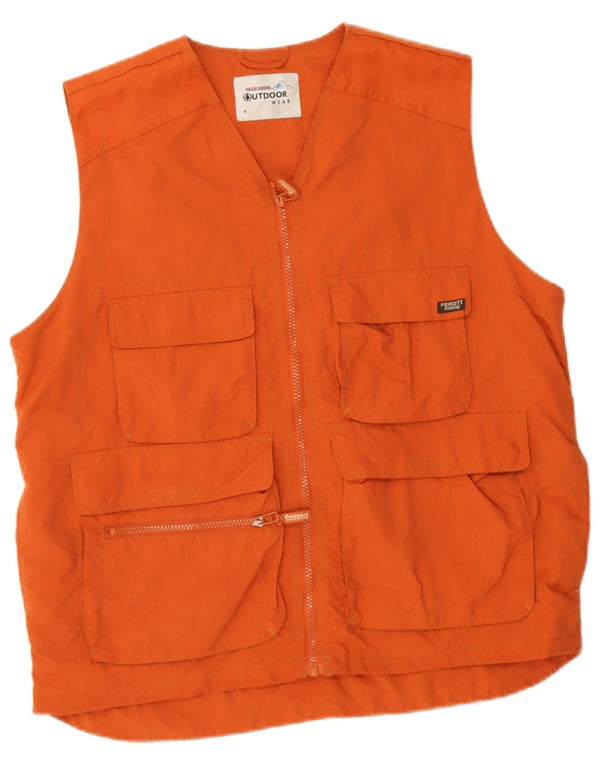 Giani Feroti Mens Utility Gilet UK 38 Medium Orange Poliamidă