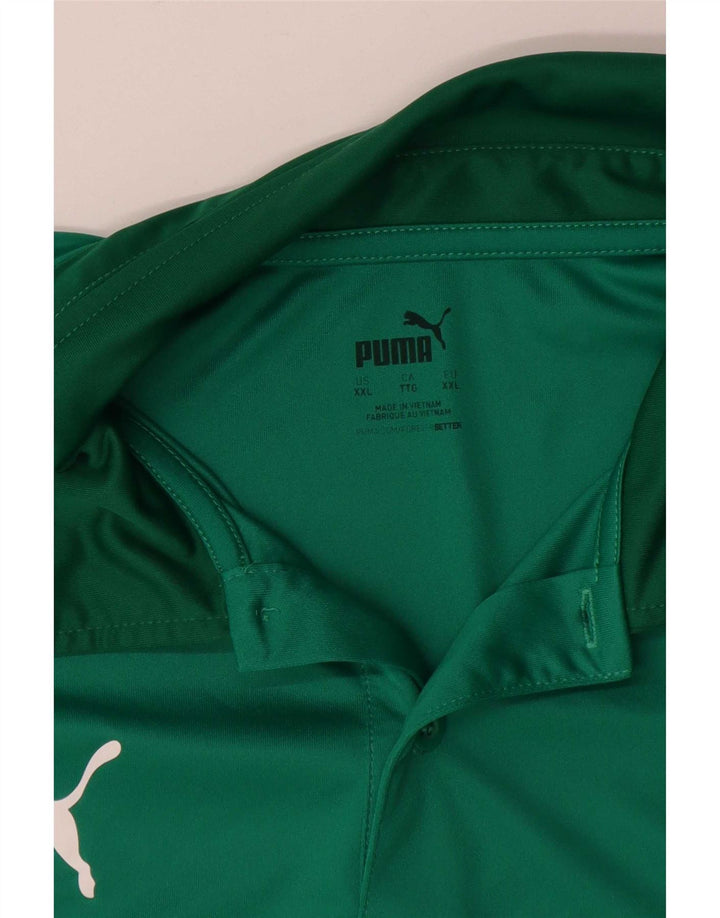Tricou polo Puma pentru bărbați 2XL, verde, poliester color bloc
