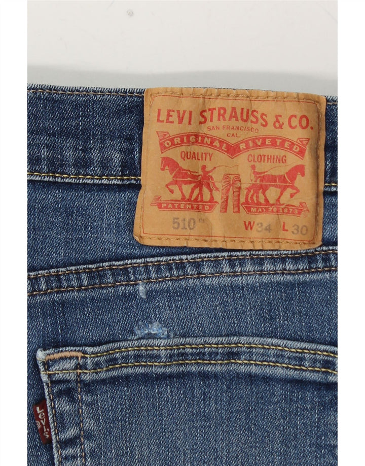 Blugi skinny pentru bărbați LEVI'S 510 W34 L30 bumbac albastru