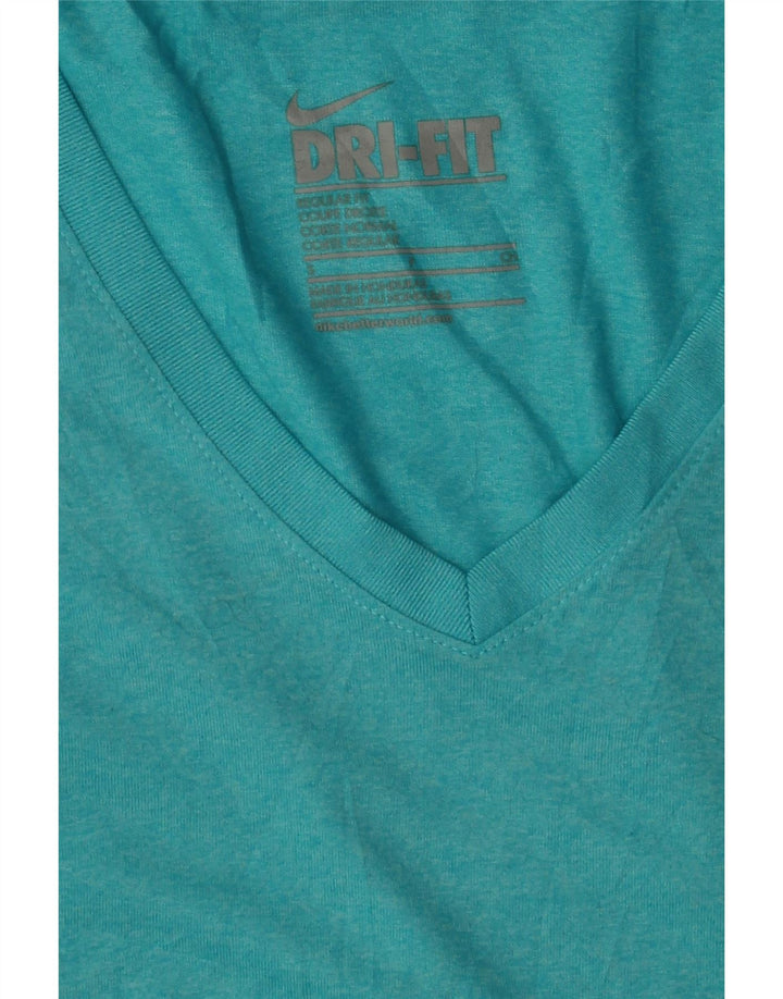 NIKE Womens Dri Fit Regular Fit Top Long Sleeve UK 10 Small Blue Polyester Vintage Nike and Second-Hand Nike from Messina Hembry 