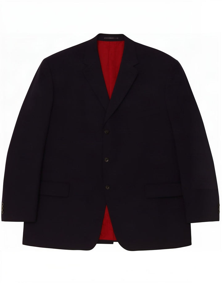 Jachetă blazer pentru bărbați Pierre Cardin cu 3 nasturi IT 54 2XL Lână bleumarin