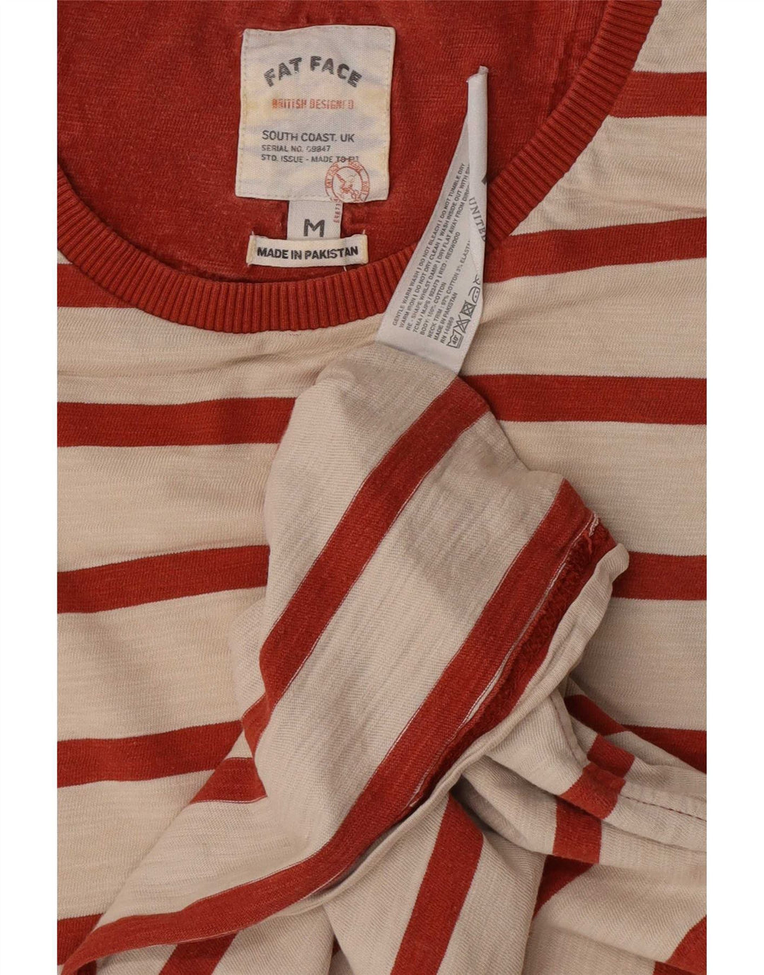 Tricou Bărbați Fat Face Top Mediu Bej Bumbac dungi