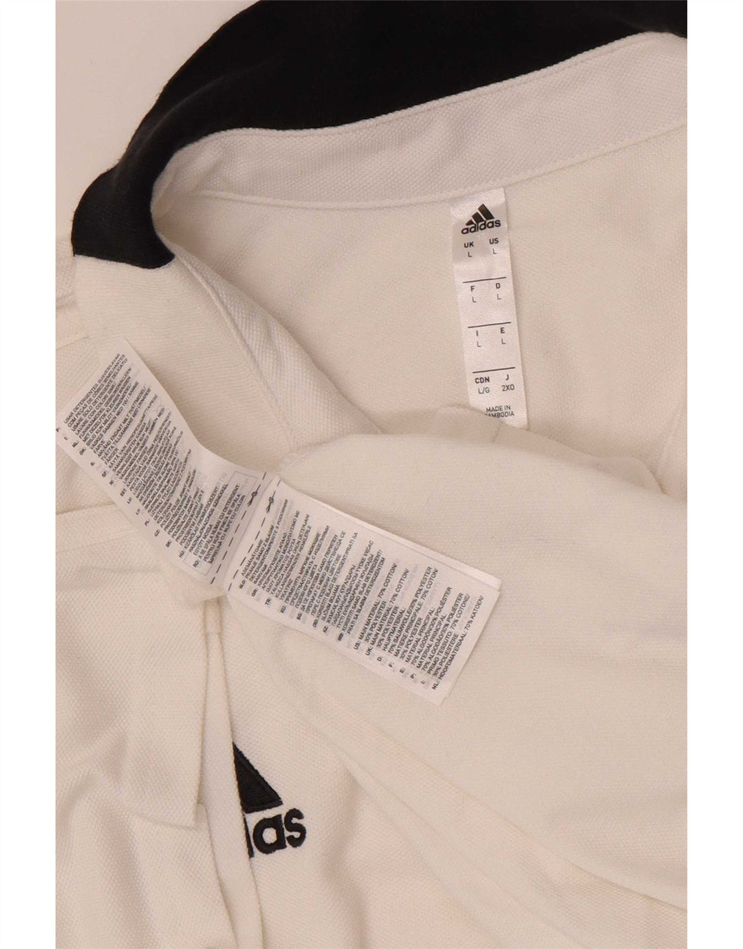 Tricou polo Adidas pentru bărbați, mare, alb, bumbac