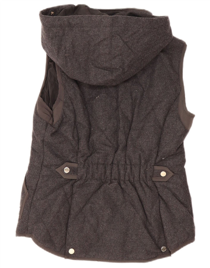Massimo Dutti Gilet matlasat cu glugă pentru femei UK 12 Medium Gri Poliester