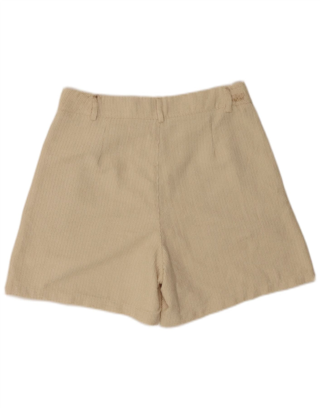 Pantaloni scurti din velur pentru femei Benetton UK 12 Medium W28 Bej Poliester
