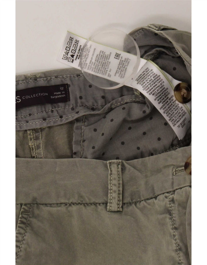 Pantaloni scurți chino pentru femei Marks & Spencer UK 12 Medium W32 Kaki Bumbac