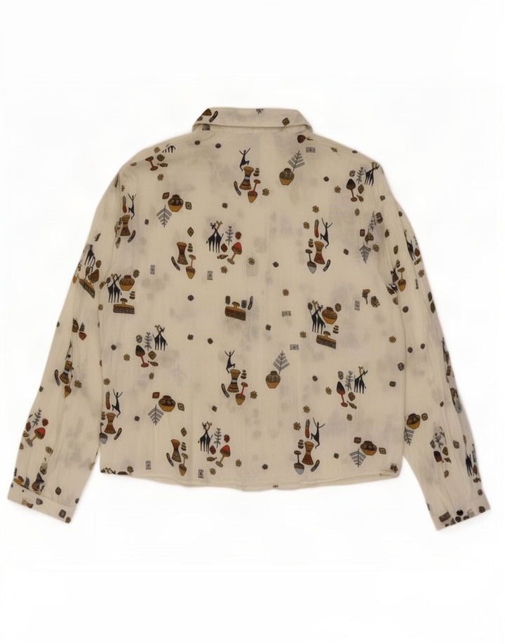 Bluză cămașă cu model abstract Trafaluc pentru femei Zara UK 14 Medium White
