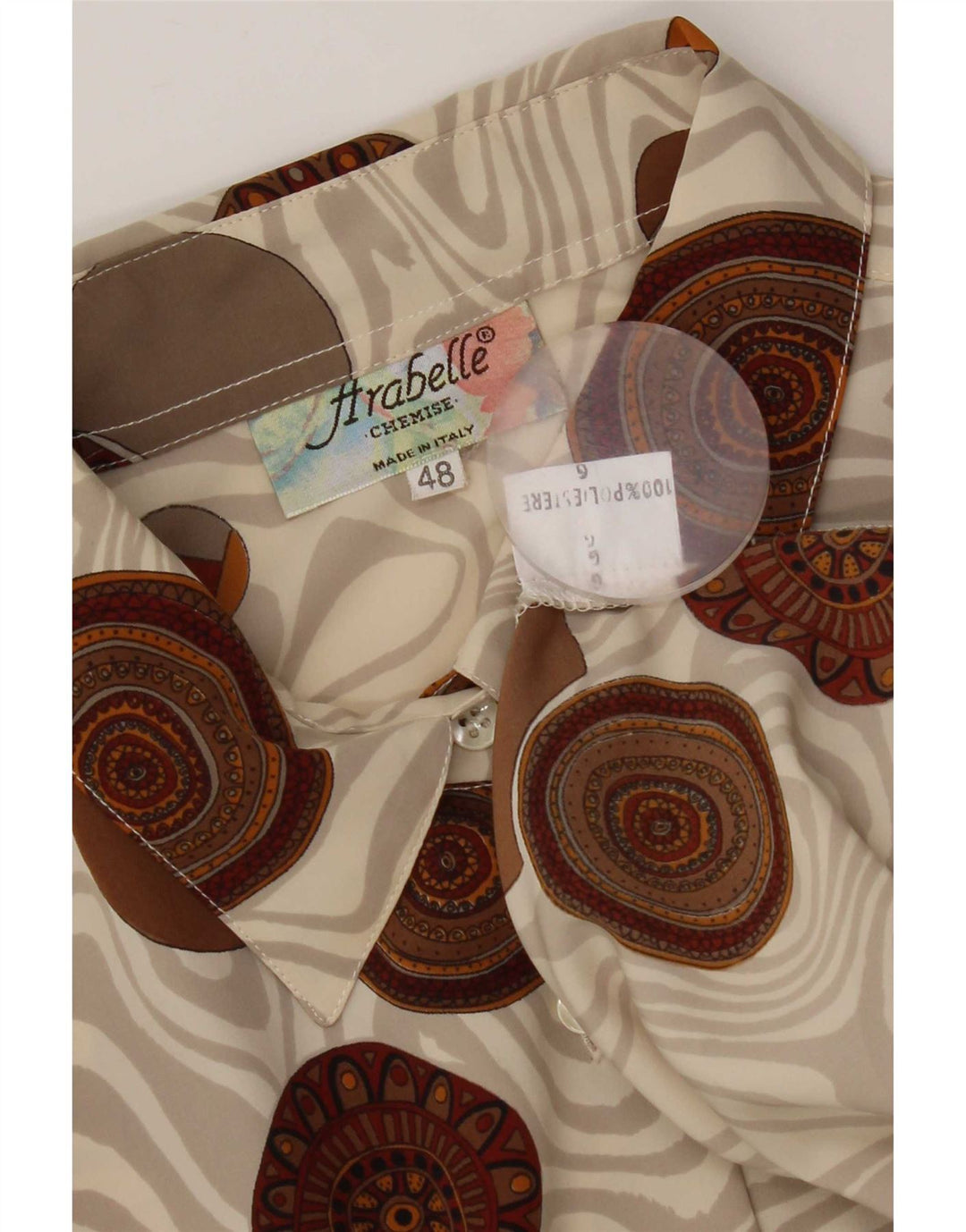 Bluză Cămașă Vintage Femei IT 48 XL Poliester Geometric Multicolor