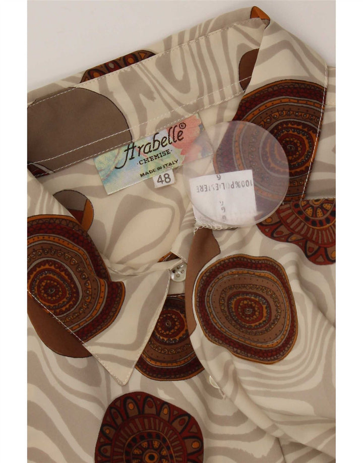 Bluză Cămașă Vintage Femei IT 48 XL Poliester Geometric Multicolor