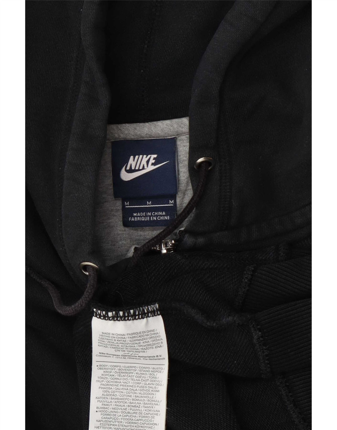 Pulover Nike pentru bărbați, cu fermoar, bumbac mediu negru