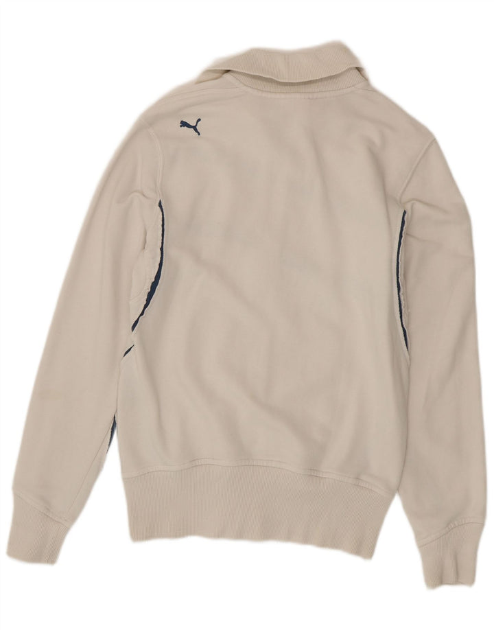 PUMA Mens Graphic Tracksuit Top Jacket Small Off White Sports