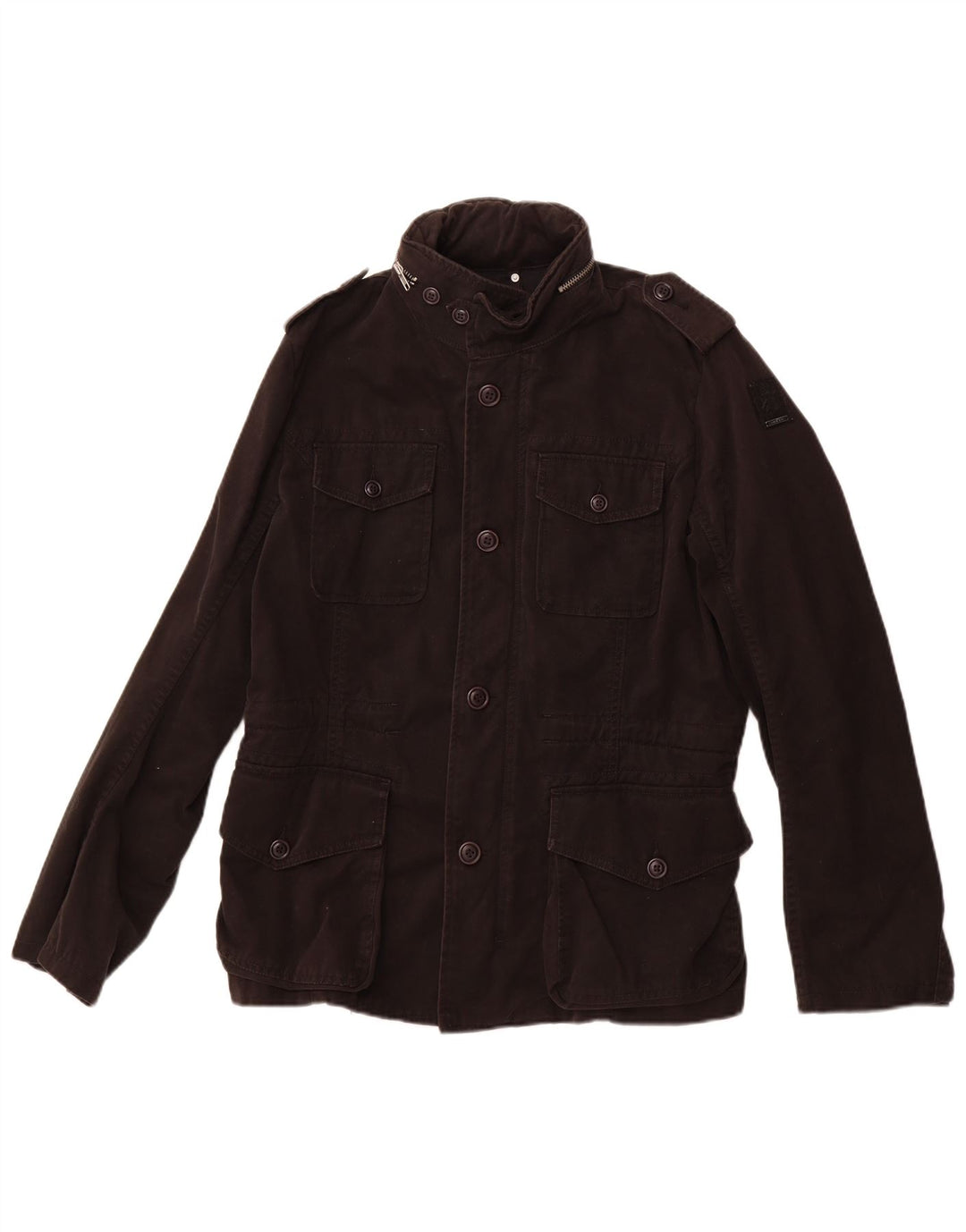 Jachetă militară pentru bărbați Diesel UK 40 mare, negru, bumbac