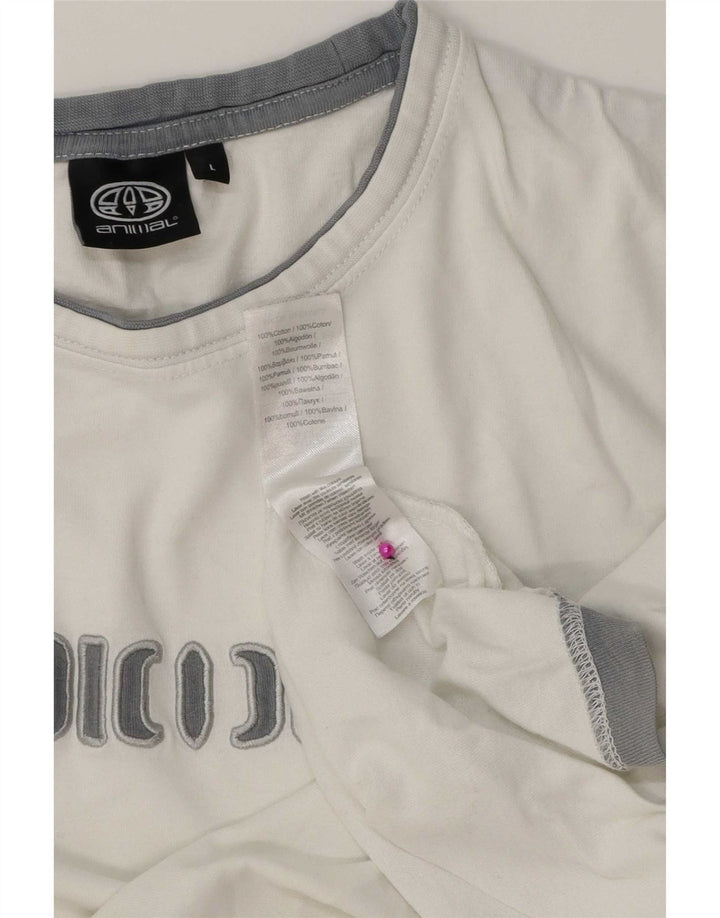 Tricou grafic pentru bărbați Animal Top mare, alb, bumbac