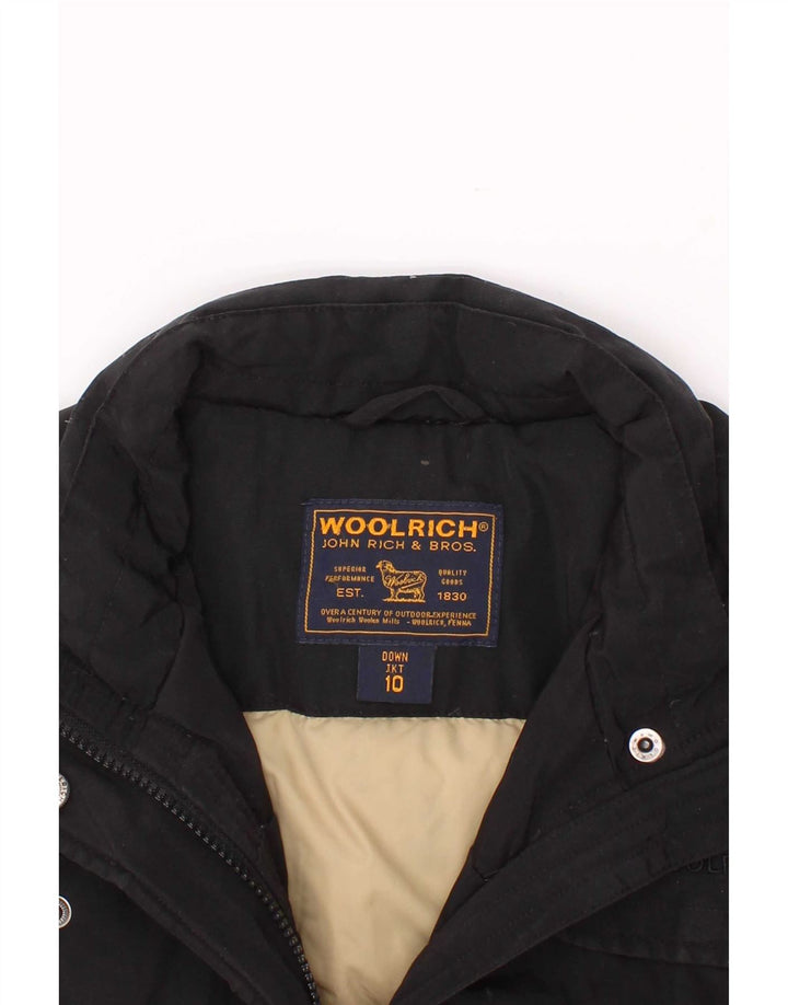 Jachetă căptușită pentru băieți Woolrich 9-10 ani, bumbac negru