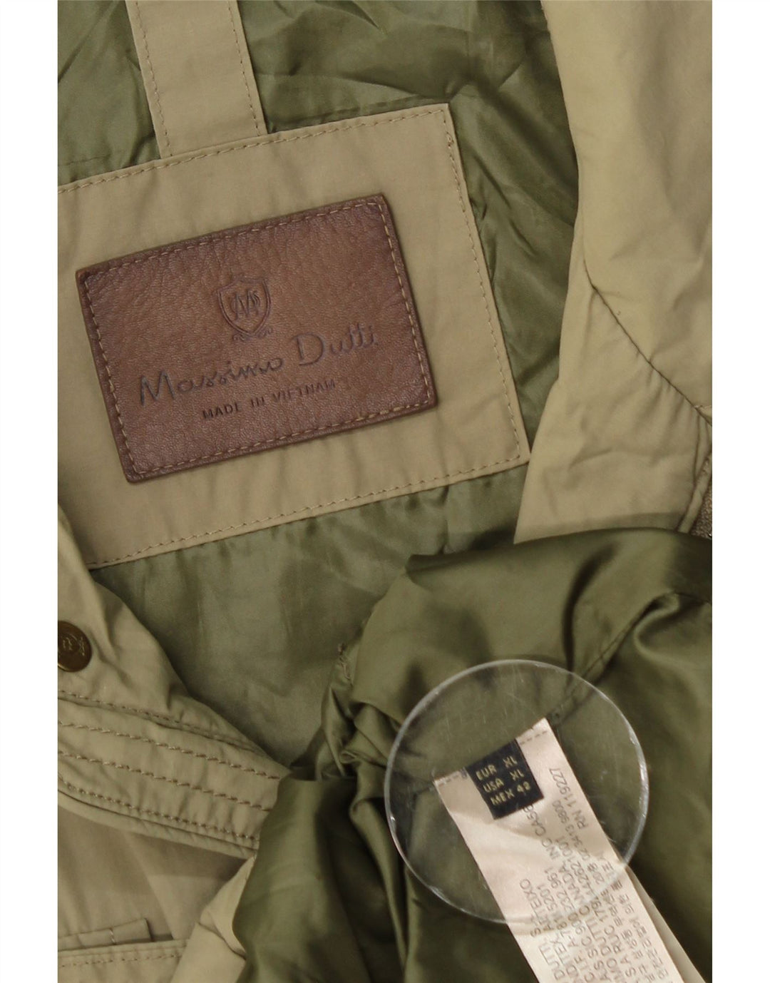 Jachetă Massimo Dutti pentru bărbați, UK 42 XL, nailon kaki