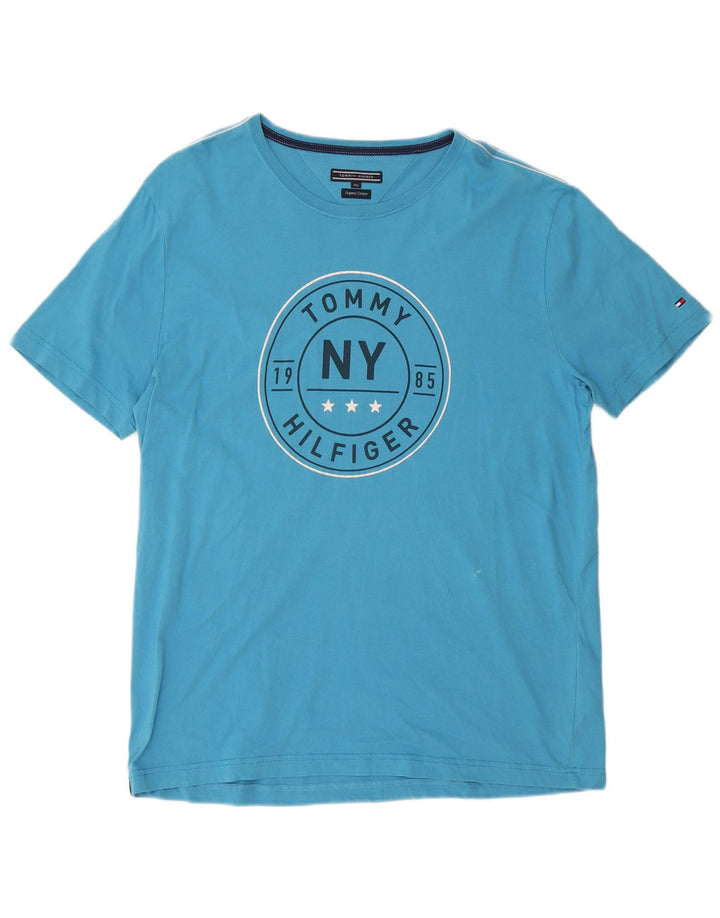 Tricou grafic pentru bărbați Tommy Hilfiger Top 2XL Bumbac albastru