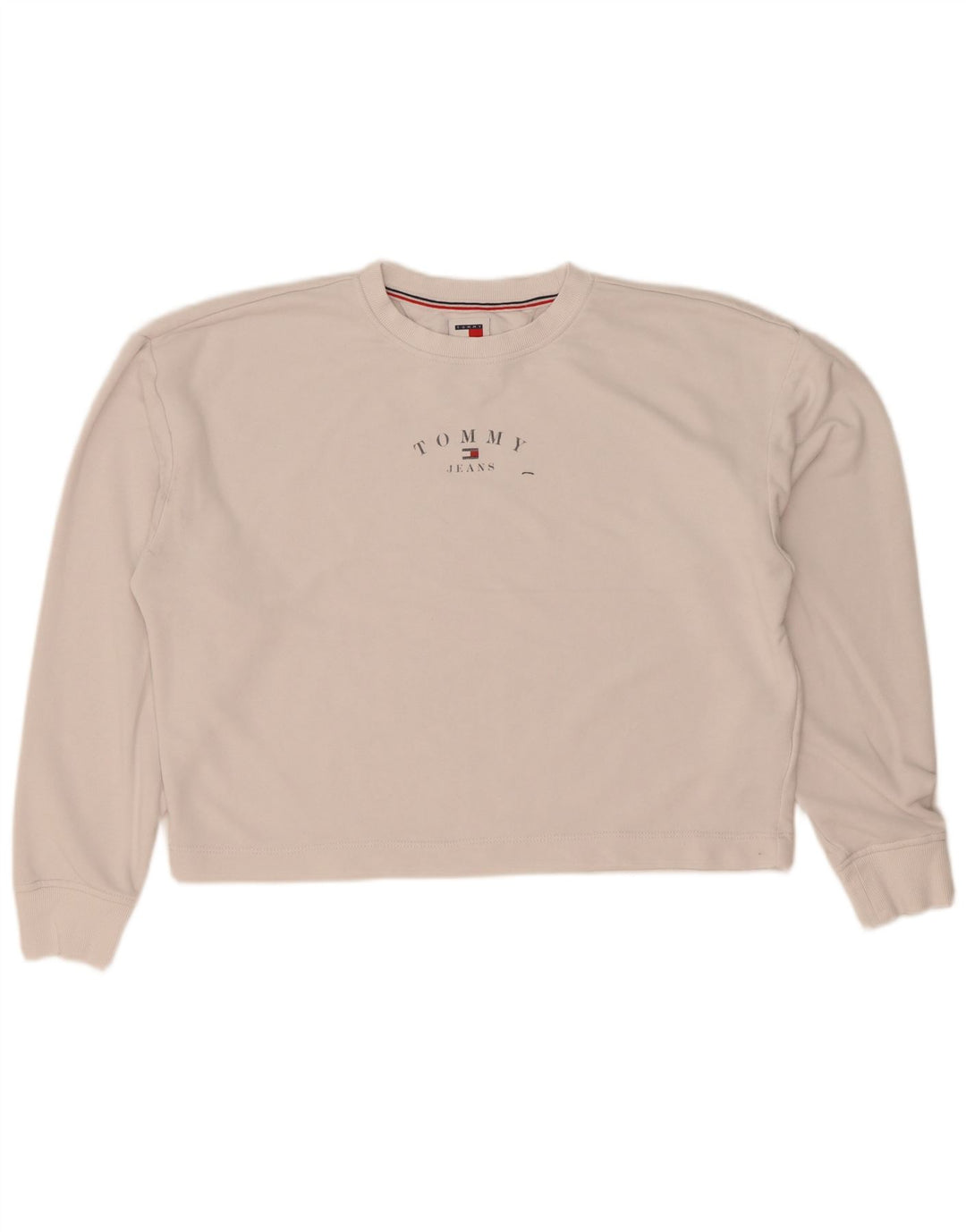 Pulover oversized cu grafic pentru femei Tommy Hilfiger UK 10 Small White