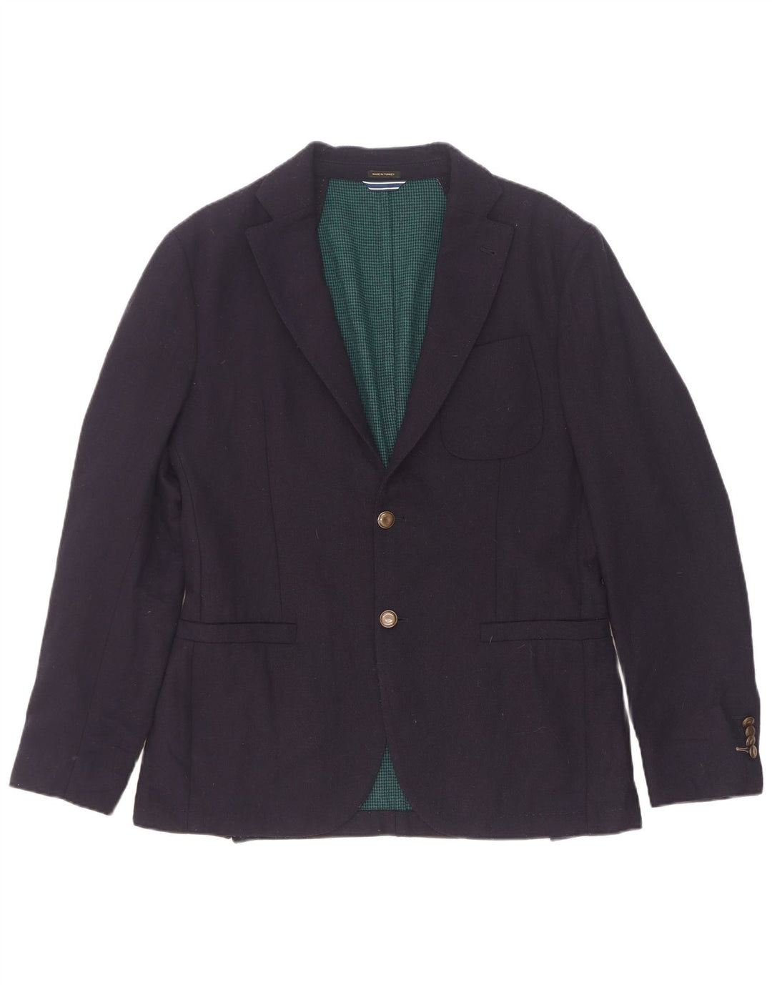 Massimo Dutti Jachetă pentru bărbați cu 2 nasturi UE 48 Lână medie bleumarin