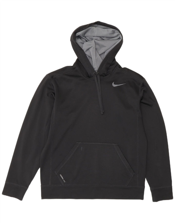 Pulover Nike Therma-Fit pentru bărbați, poliester mediu negru