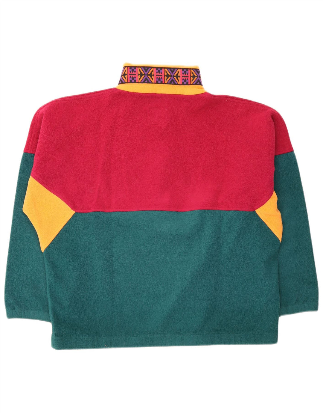Pulover vintage pentru bărbați, cu gât cu nasturi, fleece, mare, multicolor