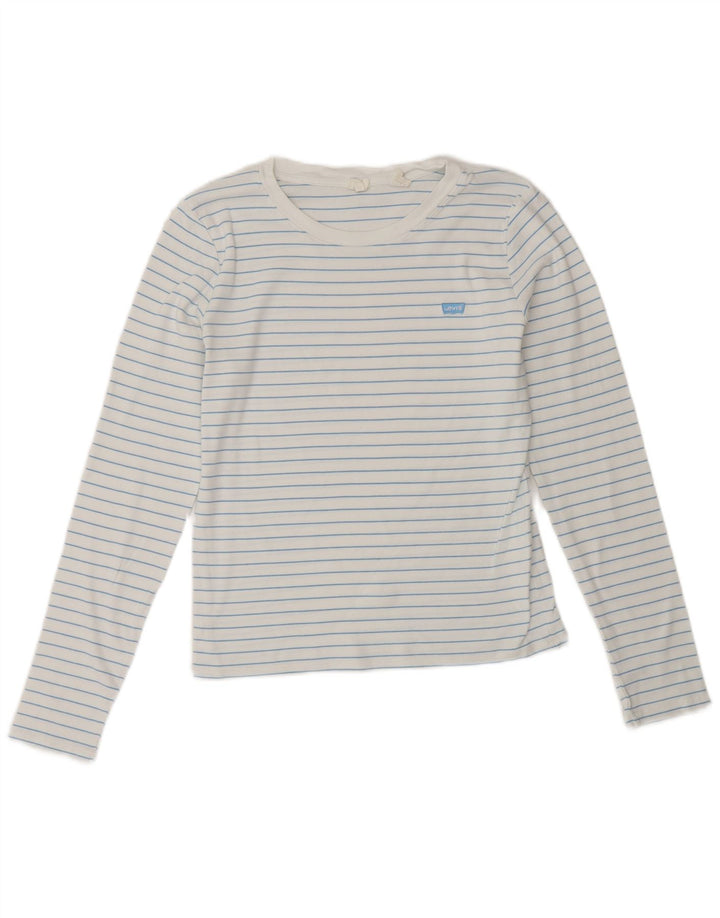 Top femei Levi's cu mânecă lungă UK 12 Medium White Striped