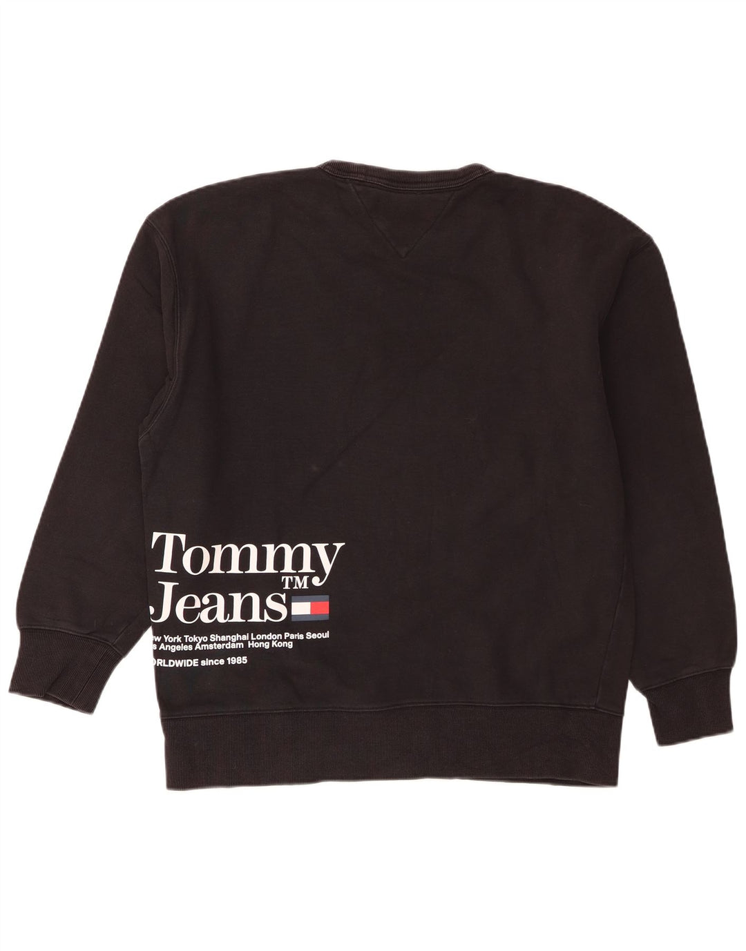 Hanorac grafic pentru bărbați Tommy Hilfiger Pulover mic, negru, bumbac