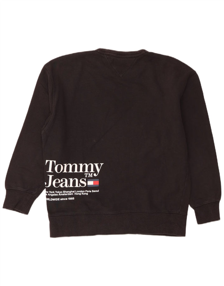 Hanorac grafic pentru bărbați Tommy Hilfiger Pulover mic, negru, bumbac