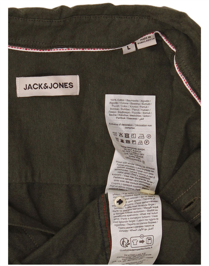 Cămașă Jack & Jones pentru bărbați, bumbac kaki mare