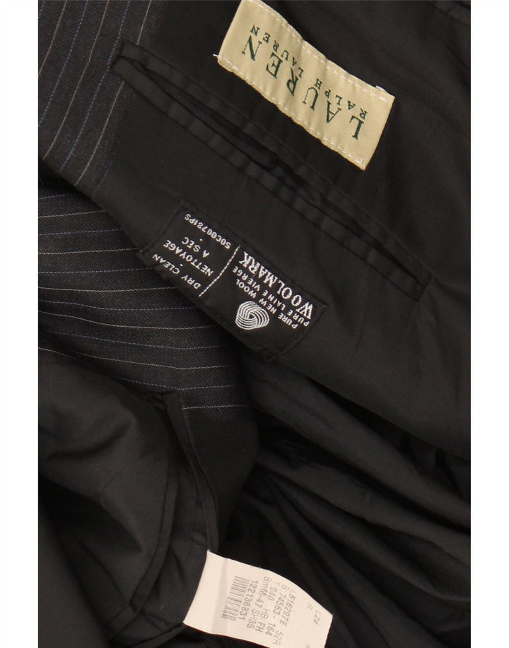 Jachetă pentru bărbați Ralph Lauren, cu 2 nasturi, UK 42 XL Lână neagră cu dungi