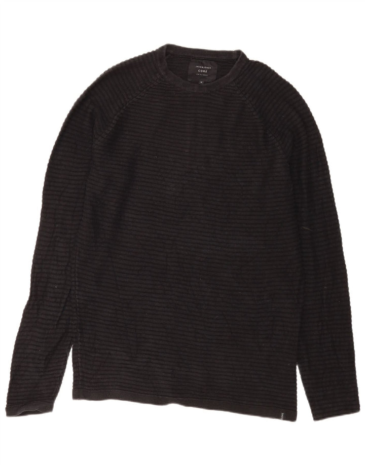 Pulover Jack & Jones pentru bărbați, cu gât crew, bumbac mediu negru