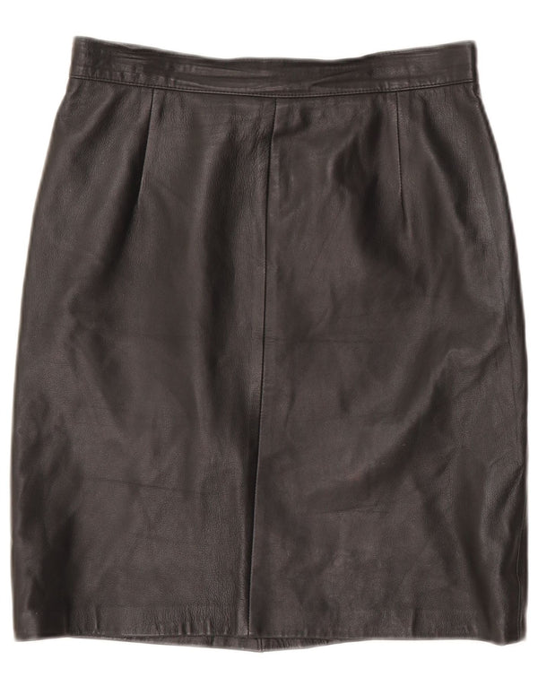 Fusta din piele vintage pentru femei IT 46 Large W32 Piele neagră