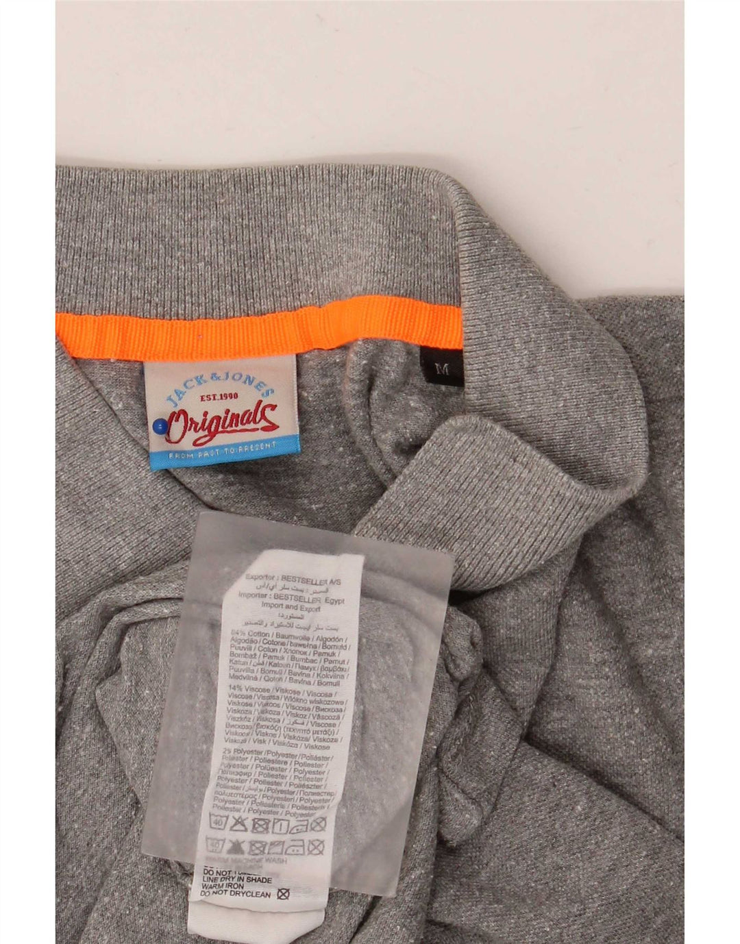 Cămașă polo cu grafică Jack & Jones pentru bărbați, bumbac cu pete gri mediu
