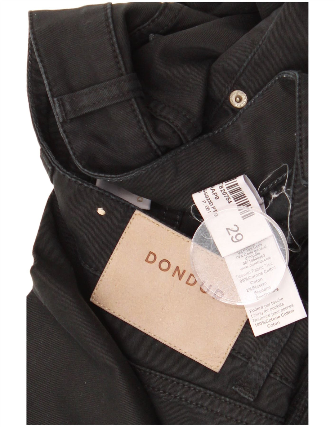 Dondup blugi subțiri pentru femei W29 L28 bumbac negru