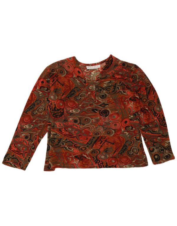 ACCORDO Top pentru femei cu mânecă lungă UK 14 mare, multicolor, geometric