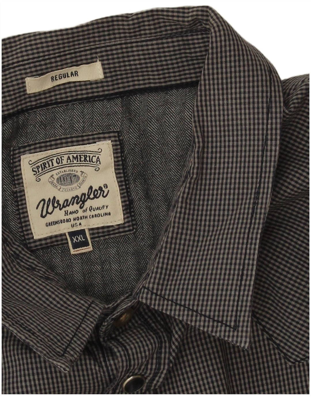 Cămașă Western Regular Fit 2XL pentru bărbați Wrangler, bumbac vichy, albastru
