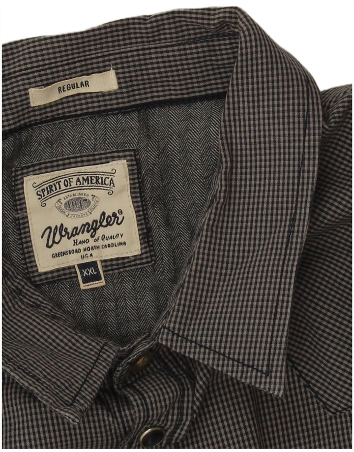Cămașă Western Regular Fit 2XL pentru bărbați Wrangler, bumbac vichy, albastru