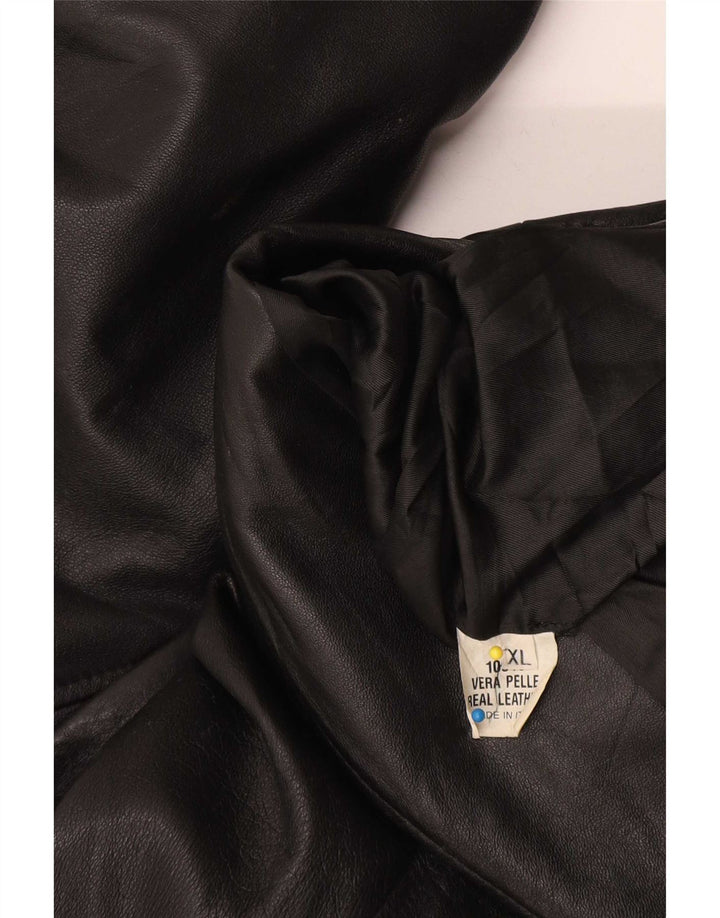 Palton din piele dublu pentru bărbați vintage UK 42 XL negru