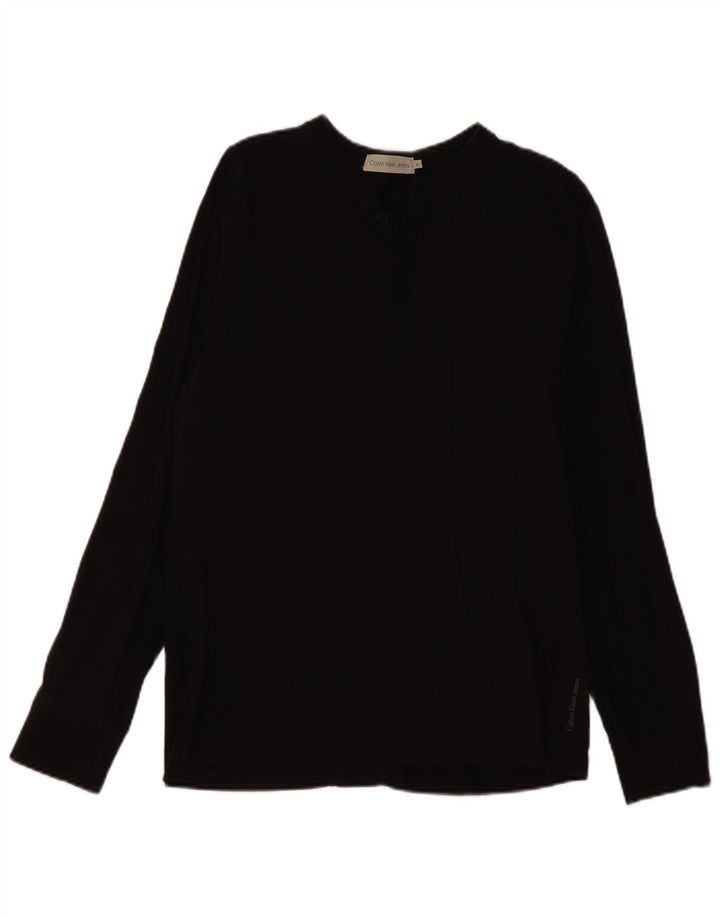 Calvin Klein Jeans Top pentru femei cu mânecă lungă UK 12 Bumbac mediu negru