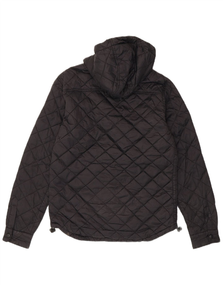 SUPERDRY Jachetă matlasată cu glugă pentru bărbați UK 36 Mic Nylon negru