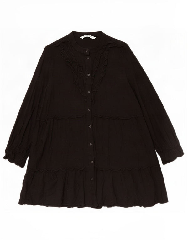 Rochie cu mâneci lungi pentru femei Zara UK 12 Viscoză medie neagră