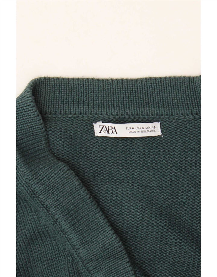 Pulover cardigan pentru bărbați Zara, verde mediu