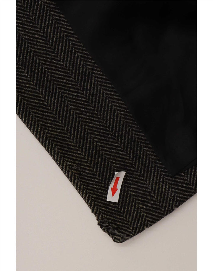 Pardesiu Crombie pentru bărbați UK 42 XL Lână gri Herringbone