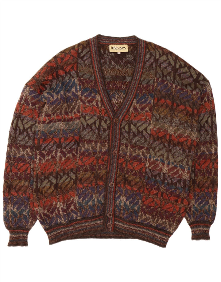 Pulover cardigan pentru bărbați Intiwara, lână de alpaca geometrică, multicoloră