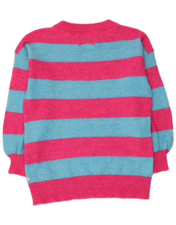 Jack Wills Womens Boat Neck Jumper Sweater UK 12 Medium Pink Striped