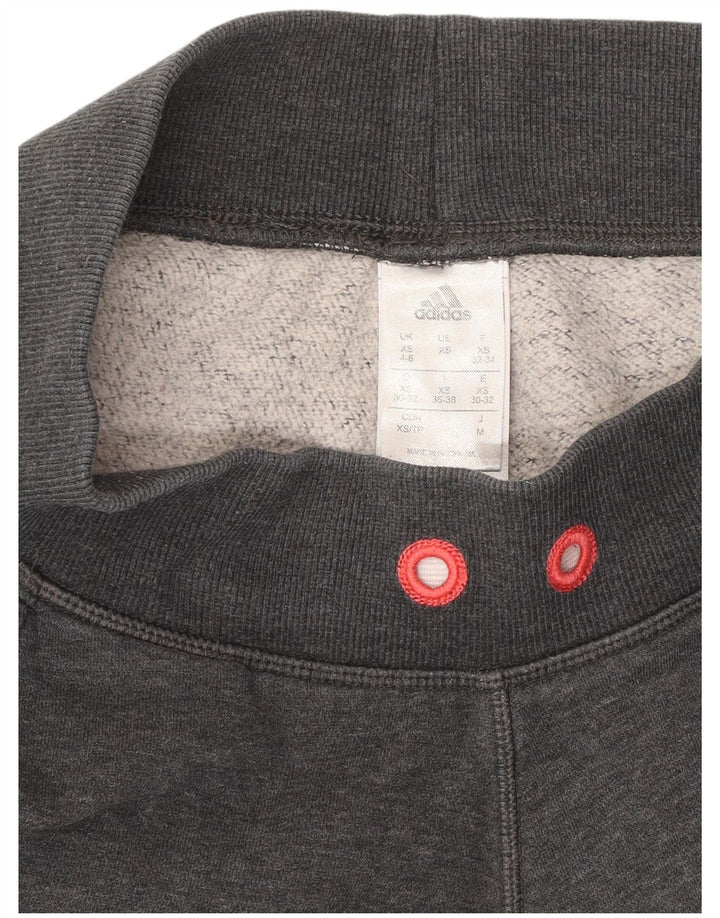 Pantaloni de trening grafic ADIDAS pentru femei Joggeri UK 4/6 XS bumbac gri