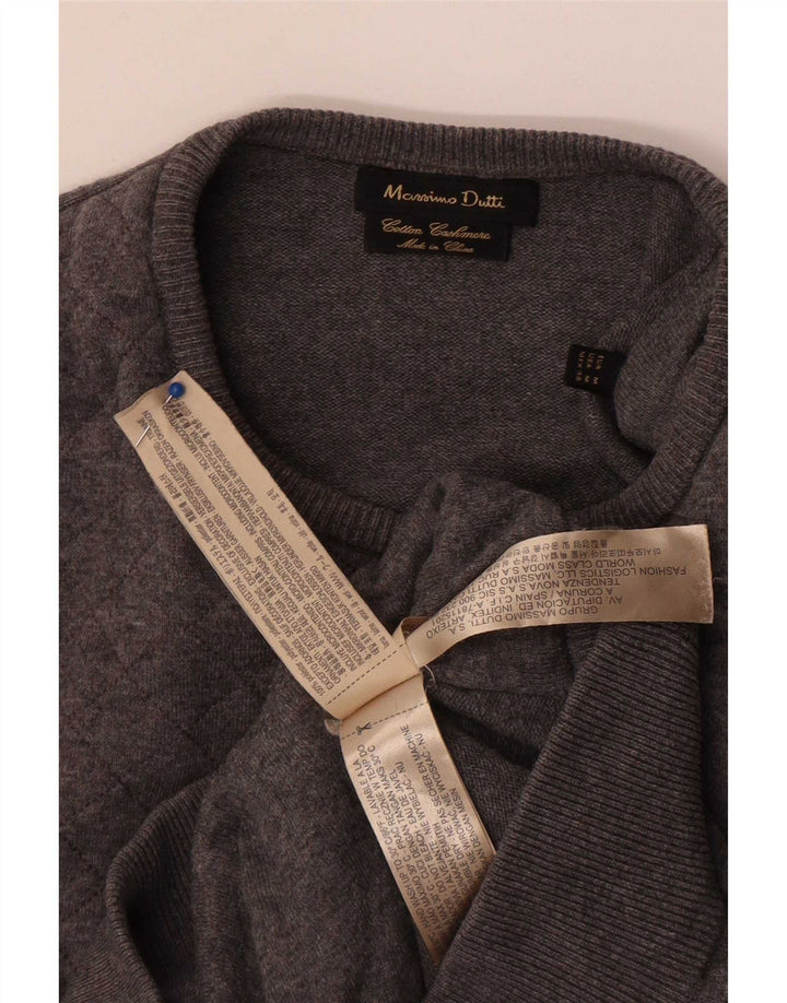 Pulover Massimo Dutti pentru damă, cu gât turnut, pulover UK 14, poliester gri mediu