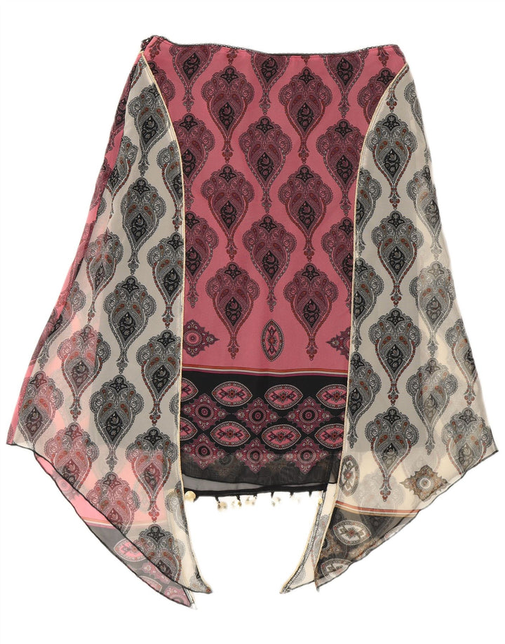 Fusta asimetrică pentru femei Kookai EU 38 Medium W28 Poliester Paisley roz