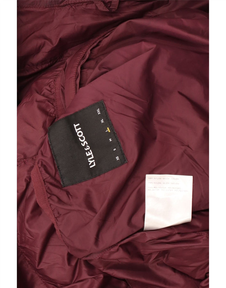 Jachetă căptușită cu glugă Lyle & Scott pentru bărbați UK 40 mare nailon maro
