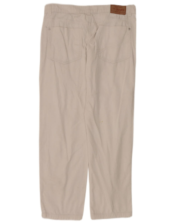 Pantaloni casual drepti pentru fete Liu Jo 13-14 ani W30 L27 bej bumbac