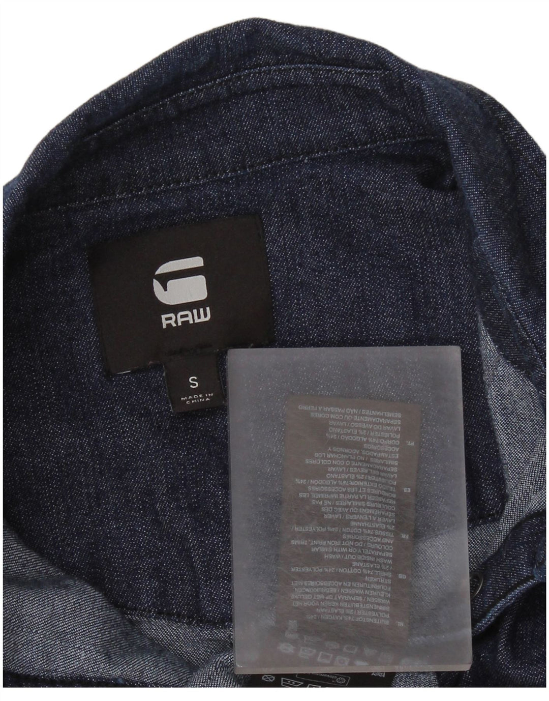 Bluză cămașă din denim pentru femei G-Star cu volane în față UK 10 Bumbac bleumarin mic